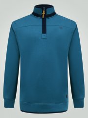 D555 Conway 1 1/4 Zip Neck Fleece Sweatshirt With Bear Logo Teal