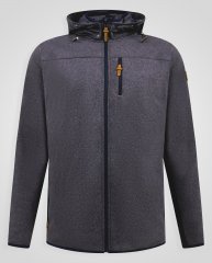 D555 Conrad Detachable Hood Bonded Fleece Zip Through Hoody Albastru marin