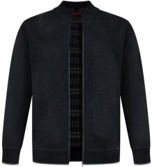 D555 Enrique Pulover Tricotat Din Chenille Cu Fermoar Negru