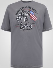 D555 Jasper Official Gas Monkey Tricou cu Imprimeu Gri