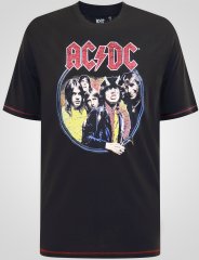 D555 Hugh Official ACDC Highway To Hell Tricou cu Imprimeu Negru