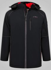 D555 Jamie Soft Shell Detachable Hood Padded Jacket Negru