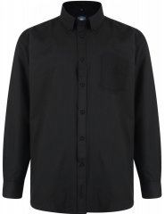 Kam Oxford shirt Long Sleeve Black