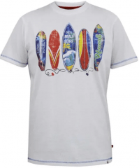 D555 Bridgford Tricou cu imprimeu surf alb