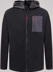 D555 Damien Micro Fleece Zip Through Hoody Negru/Gri