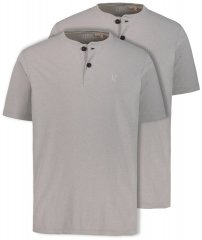 JP1880 708420 Tricou Henley set de 2 Gri melanj