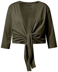 Ulla Popken 794514 Bolero din jerseu cu nod Verde închis