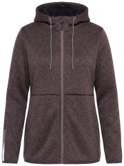 Ulla Popken 812880 Geacă tricotată din polar cu blăniță teddy Taupe