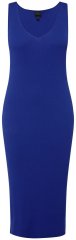 Ulla Popken 817591 Rochie tricotată cu decolteu în V Albastru