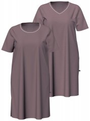 Ulla Popken 819289 Cămașă de noapte cu mânecă scurtă set de 2 Maro