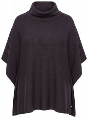 Ulla Popken 820620 Pulover poncho cu guler pe gât Maro mahon