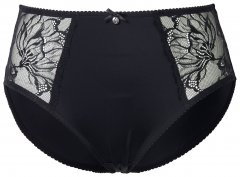 Ulla Popken 822864 Chiloți cu flori cu dantelă Neagră