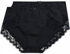 Ulla Popken 824106 Chiloți cu dantelă set de 2 Neagră