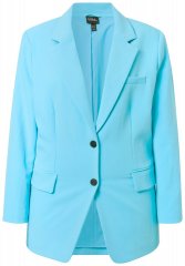 Ulla Popken 826487 Sacou oversize cu buzunare cu clapă Turcoaz deschis