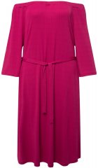 Ulla Popken 827740 Rochie din jerseu cu mânecă 3/4 Roz