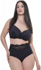 Ulla Popken 832874 Chiloți cu talie înaltă și dantelă set de 3 Maro