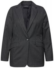 Ulla Popken 832935 Sacou în spic cu luciu metalic Gri