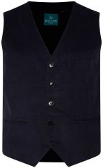 Boston Park 952 Vestă din catifea reiată cu spate tricotat Bleumarin