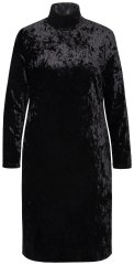 Ulla Popken 834234 Rochie din catifea cu guler înalt Neagră