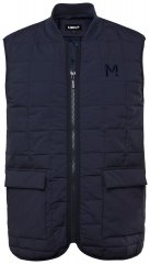 Men+ 464 Vestă matlasată cu guler college Bleumarin