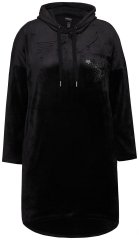 Ulla Popken 834550 Rochie cu mânecă lungă și glugă Neagră