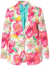 Ulla Popken 835230 Sacou din bumbac cu flori Roșu