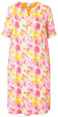 Ulla Popken 836739 Rochie din amestec de in cu flori Alb
