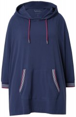 Ulla Popken 837190 Poncho de casă cu glugă Mov închis