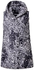 Ulla Popken 838435 Vestă lungă matlasată cu imprimeu Neagră