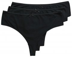 Ulla Popken 838637 Chiloți tanga set de 3 Neagră