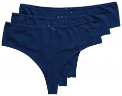 Ulla Popken 838637 Chiloți tanga set de 3 Bleumarin