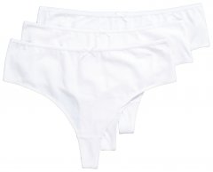 Ulla Popken 838637 Chiloți tanga set de 3 Alb