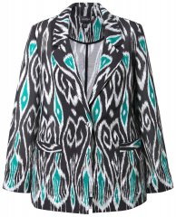 Ulla Popken 839961 Sacou cu model din amestec de in Neagră