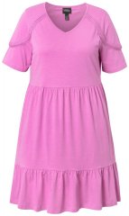 Ulla Popken 840115 Rochie din jerseu cu mânecă scurtă Roz