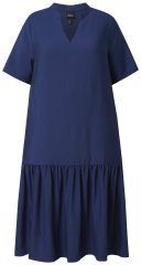 Ulla Popken 840367 Rochie midi cu mânecă scurtă și decolteu în V Bleumarin