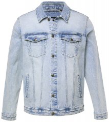 Men+ 394 Geacă de blugi cu buzunare la piept Albastru deschis