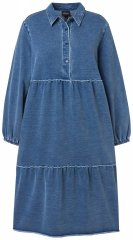 Ulla Popken 840972 Rochie hanorac cu volane Indigo