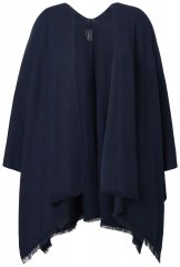Ulla Popken 841117 Poncho tricotat oversize cu strasuri Bleumarin