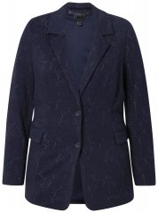 Ulla Popken 841163 Sacou din jerseu jacquard Bleumarin