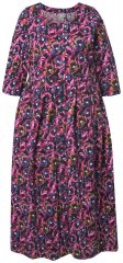 Ulla Popken 841219 Rochie maxi cu flori Mov închis