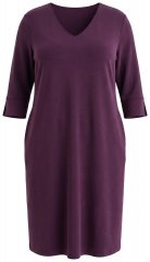 Ulla Popken 841952 Rochie hanorac cu mânecă 3/4 Prună