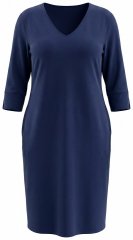 Ulla Popken 841952 Rochie hanorac cu decolteu în V Bleumarin