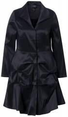 Ulla Popken 842028 Sacou peplum cu pliuri Neagră