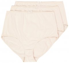 Ulla Popken 842435 Chiloți cu talie înaltă set de 3 Bej