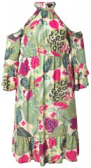 Ulla Popken 842471 Rochie în formă de A cu mânecă 3/4 Șampanie