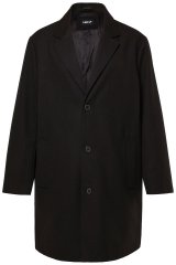 Men+ 482 Palton hidrofug cu aspect de lână Negru