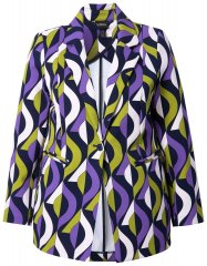 Ulla Popken 842680 Sacou cu model din jerseu punto di Roma Bleumarin