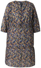 Ulla Popken 842936 Rochie în dungi cu mânecă 3/4 Bleumarin