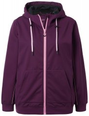 Ulla Popken 843186 Geacă softshell hidrofugă cu reflectorizante Roșu vin