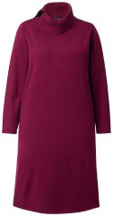 Ulla Popken 843627 Rochie tricotată cu mânecă lungă și guler înalt Roșu vin
